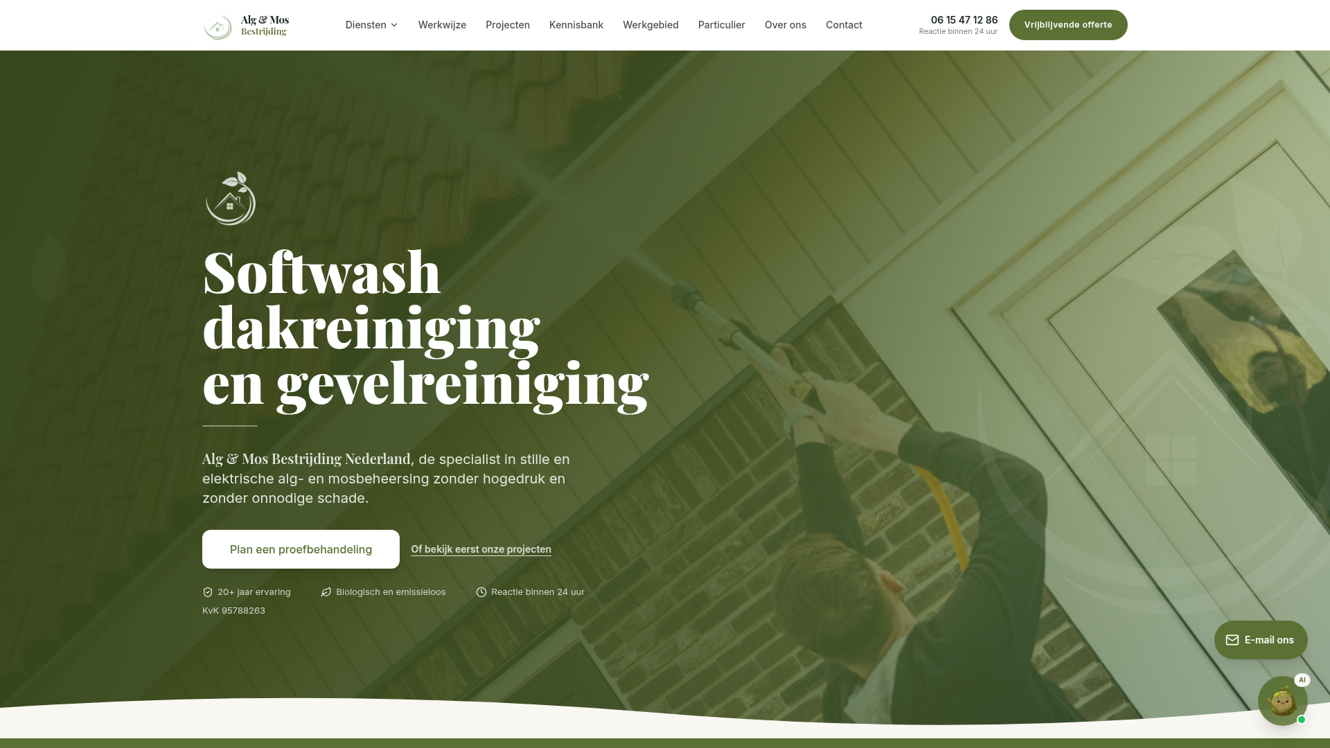 Website-Design für Alg & Mos Bestrijding — Dach- & Fassadenreinigung aus Niederlande