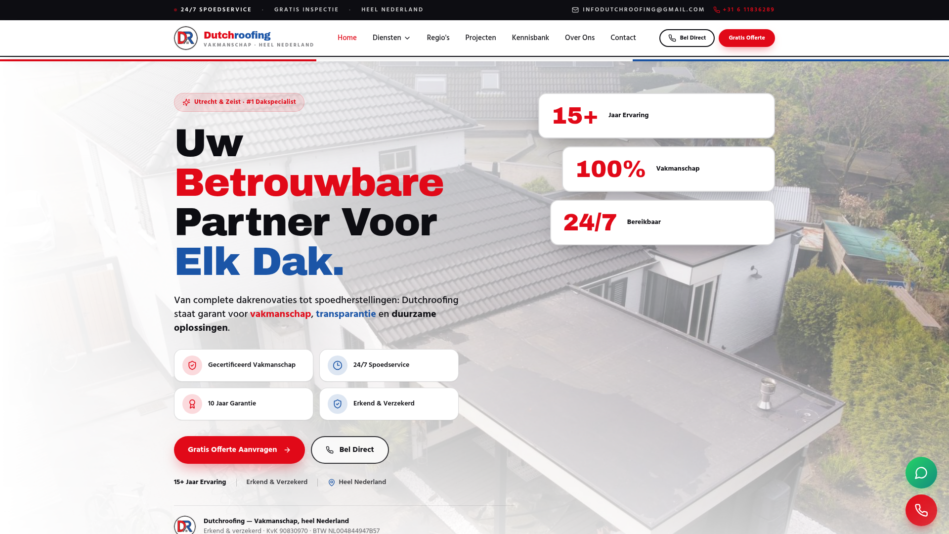 Dutch Roofing BV — Website-Screenshot